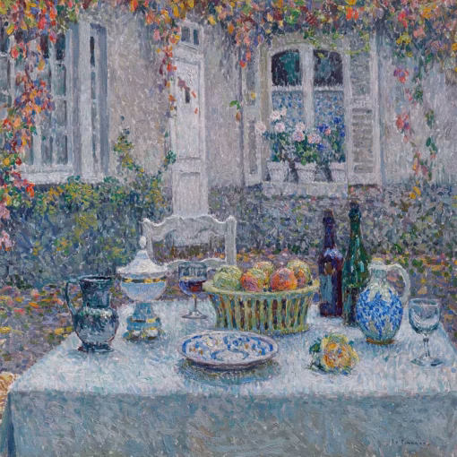 Detail from ‘Le Petit Table’ Henri Le Sidaner, oil on canvas, 1920.