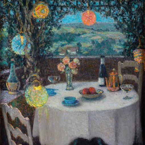 Detail from ‘La Table Sous La Tonnelle’ Henri Le Sidaner, oil on canvas, 1932.