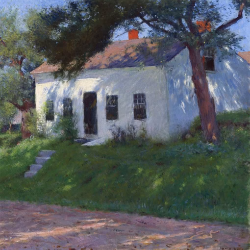 ‘Roadside Cottage’ Dennis Miller Bunker, oil on canvas, 1889.