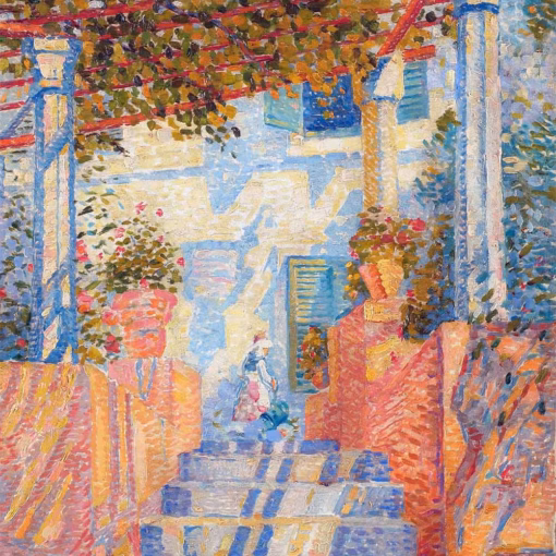 ‘Red Terrace’ Milan Milovanović , oil on canvas, 1920.