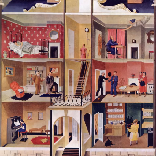 ‘Life in a Boarding House’ Eric Ravilious, watercolour, 1930.