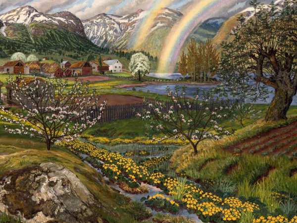 ‘Buttercups and Double Rainbow’ Nikolai Astrup, oil on canvas, 1918.
