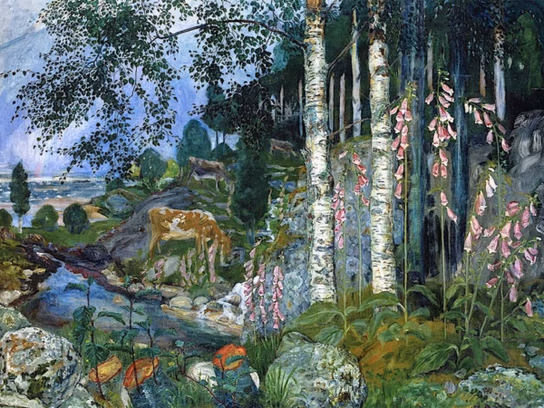 ‘Foxgloves’ Nikolai Astrup, oil on canvas, 1909.