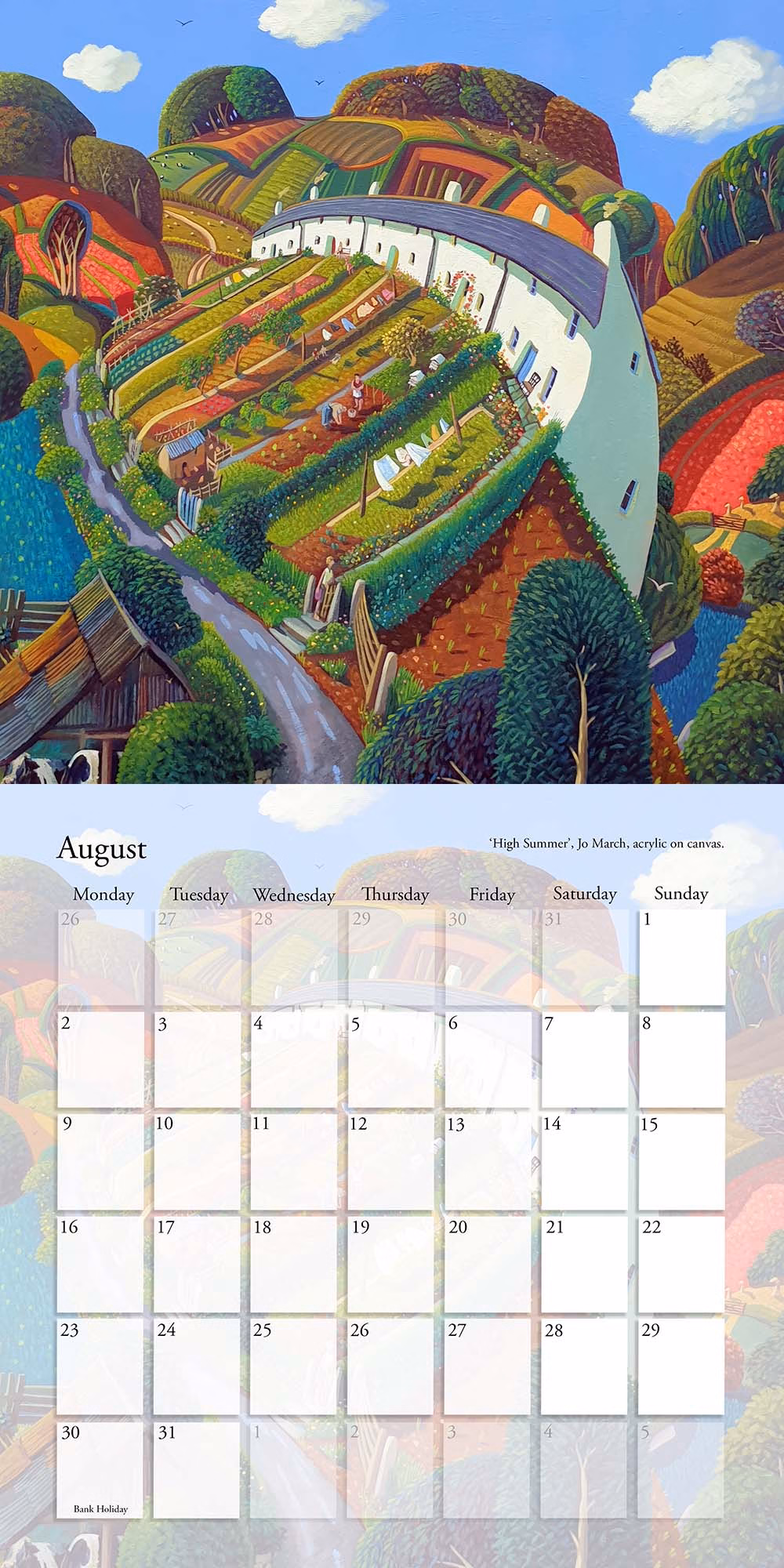 The Jo March Calendar 2027 - August.