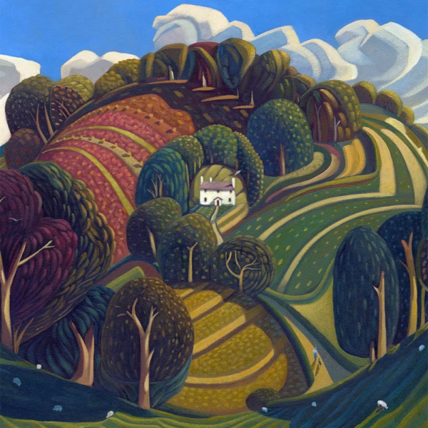 ‘Henry’s Farm’ Jo March, acrylic on canvas.
