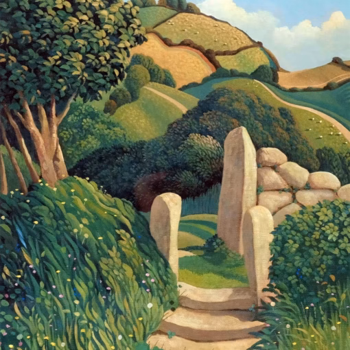 ‘The Stone Steps’ Jo March, acrylic on canvas.
