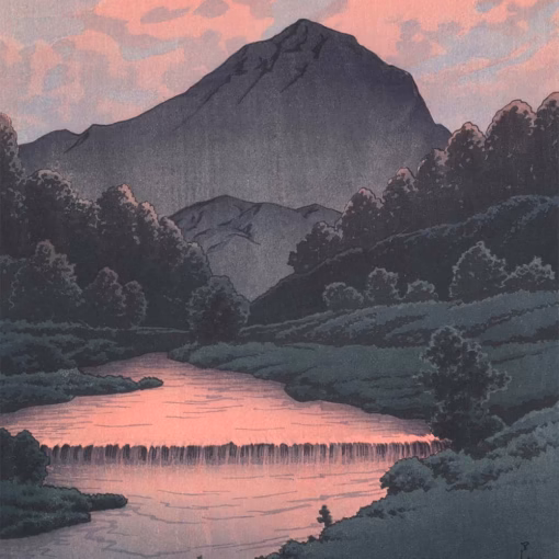‘Mount Kamaga-Hilda’ Hasui Kawase, woodblock print, 1933.