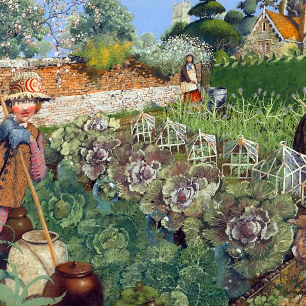 ‘Labour of Love’ Richard Adams Gouache and varnished pastel, 2020.