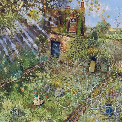 ‘Restoration’ Richard Adams Gouache and varnished pastel, 2023.