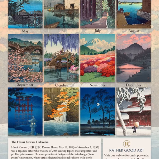 The Hasui Kawase Calendar 2027.