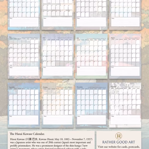 The Hasui Kawase Calendar 2027.