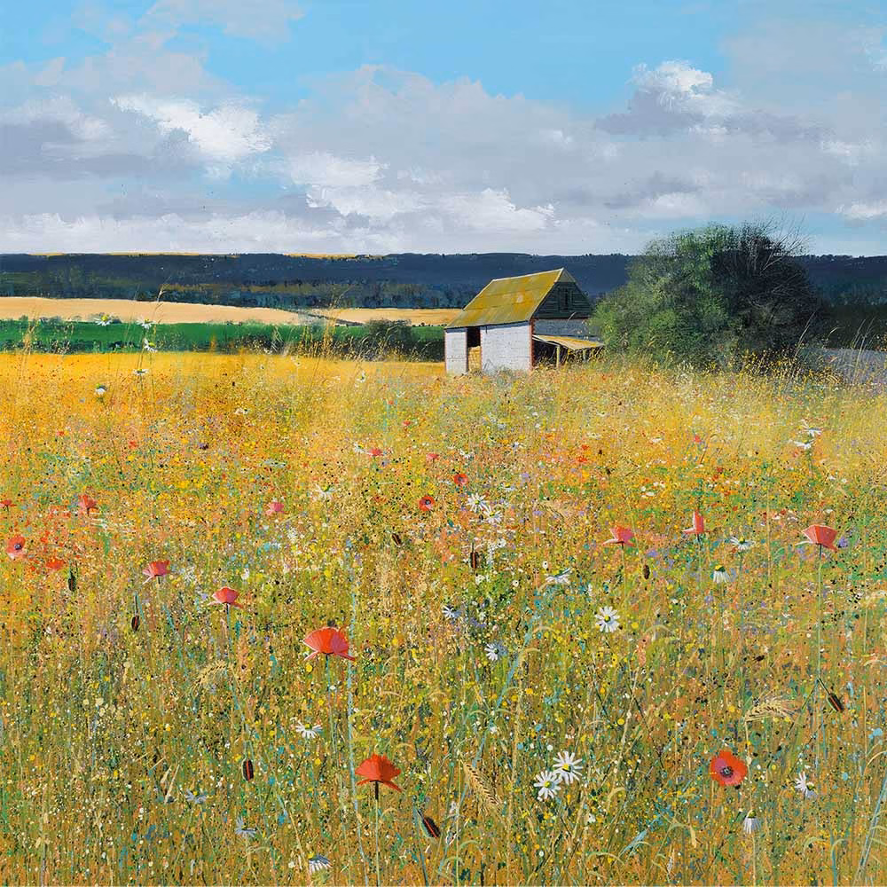 ‘Summer Field near Hamsey’, Paul Evans, acrylic on canvas, 2019.