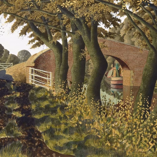 ‘The Towpath’ Simon Palmer, watercolour, gouache and ink.