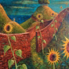 ‘Parting of the Sunflowers’, Adrian Sykes, oil and mixed media on board.