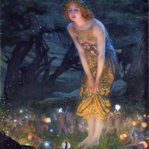 ‘Midsummer Eve’, Edward Robert Hughes, watercolour and gouache, 1908.
