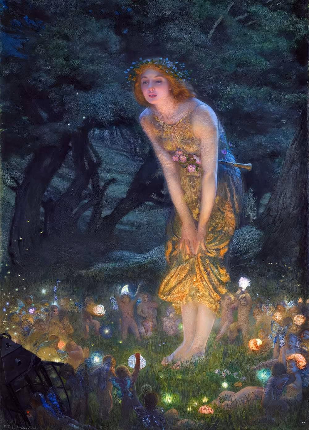 ‘Midsummer Eve’, Edward Robert Hughes, watercolour and gouache, 1908.
